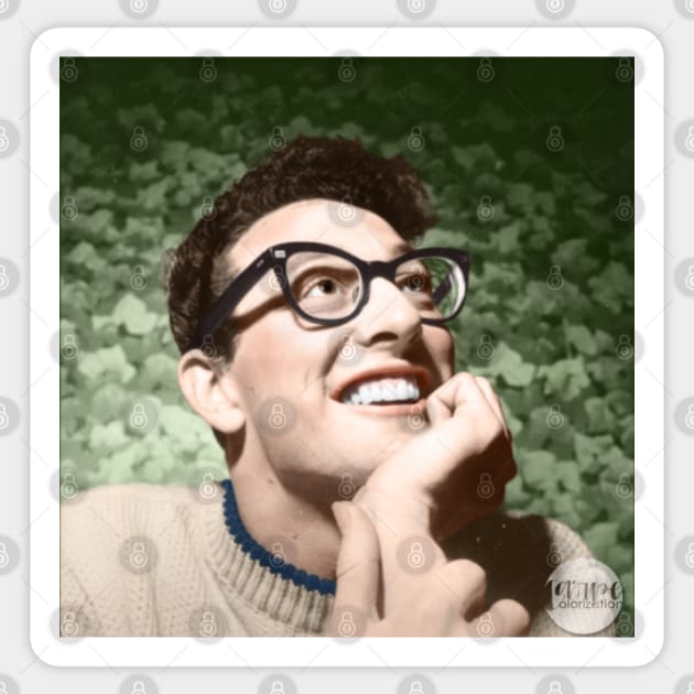 Buddy Holly - 1958 Colorized Sticker Sticker by Laurynsworld
